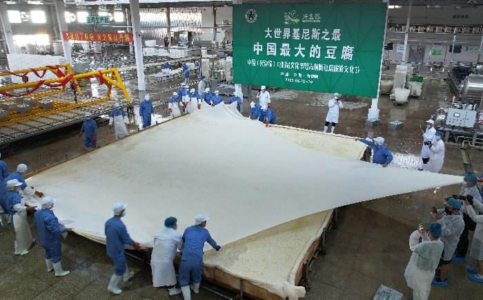 宁夏青铜峡巨型豆腐获大世界基尼斯之最