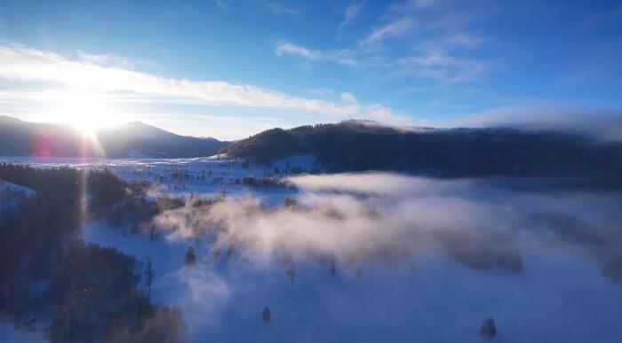 新疆布尔津禾木“上映”绝美冬景