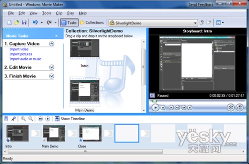 图为:Windows Movie Maker 2.6