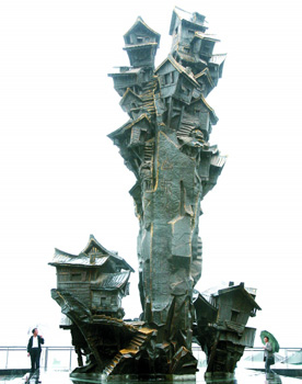 网选最丑雕塑:重庆吊脚楼“中枪”章子怡雕塑入围