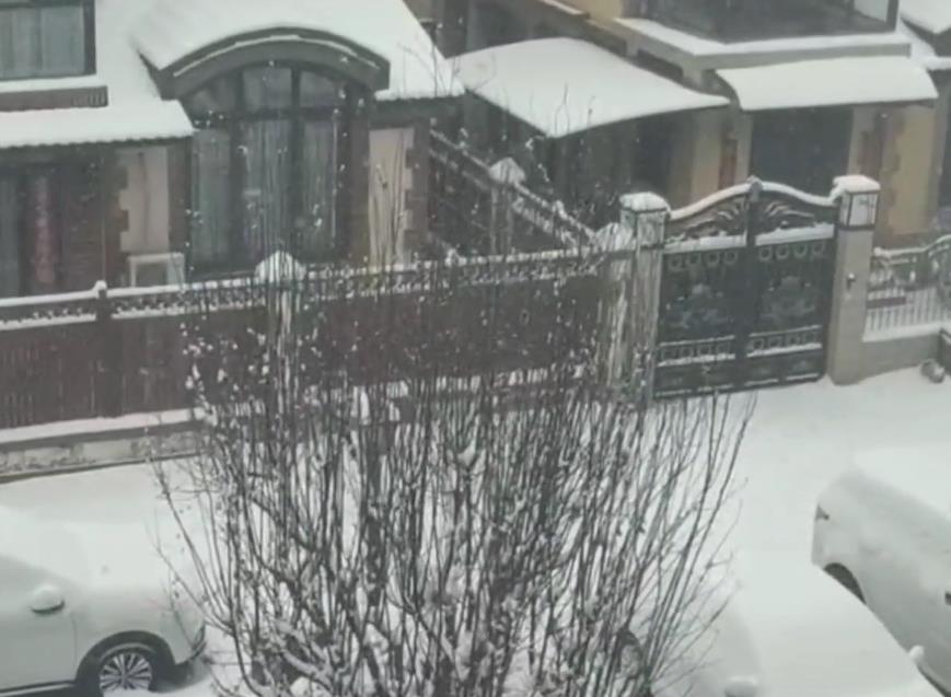 北京怀柔区雪花纷飞