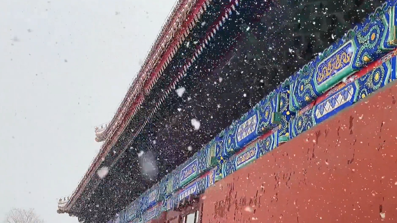 大雪纷飞的京城美景