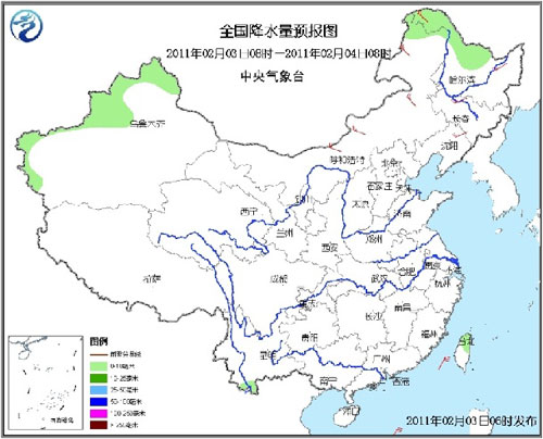 未来三天天气预报:全国大部雨雪少 气温