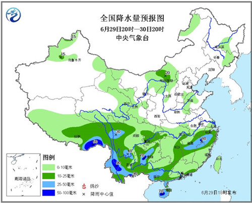 中国西南江南持续多雨局地大暴雨华南晴热高温