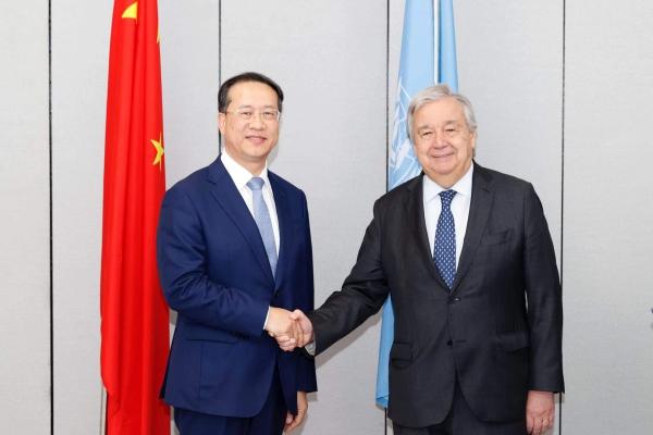 马朝旭会见联合国秘书长古特雷斯