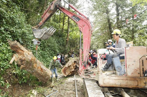 ��ͼ:����ɽ�𳵷����ֳ�������ľ�����ᱻ����