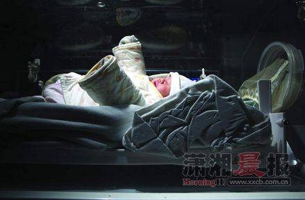 1月30日,株洲市人民医院妇产科的温箱里,“23号床宝宝”不时张开的手臂像是渴望妈妈的拥抱。图/记者陈杰 1月30日,株洲市人民医院妇产科的温箱里,“23号床宝宝”不时张开的手臂像是渴望妈妈的拥抱。图/记者陈杰