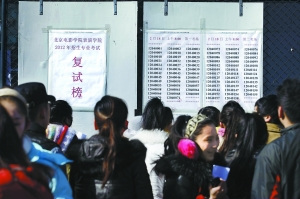 上午在放榜现场有人欢喜有人郁闷。安旭东 摄 J130 上午在放榜现场有人欢喜有人郁闷。安旭东 摄 J130