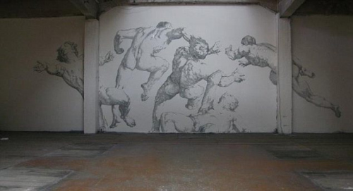 该壁画描绘了欧洲经典神话中的几个英雄人物。 该壁画描绘了欧洲经典神话中的几个英雄人物。