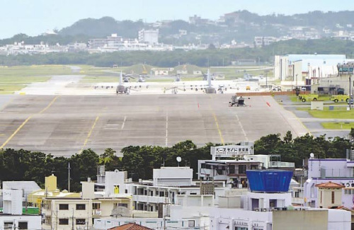 冲绳的普天间美军基地资料图 冲绳的普天间美军基地资料图