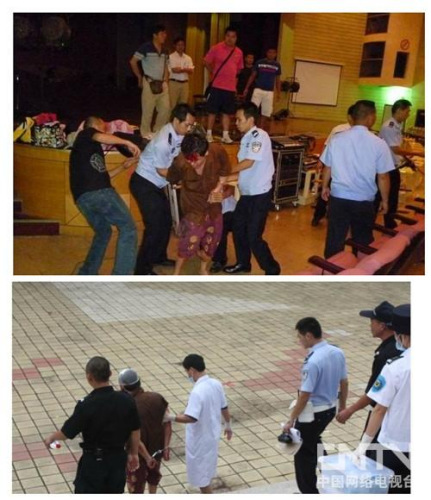 持“枪”男子被警方带走(网友供图) 持“枪”男子被警方带走(网友供图)