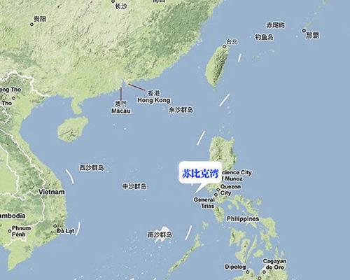资料图:苏比克基地位置 资料图:苏比克基地位置