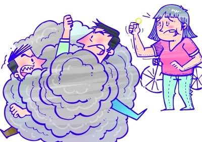 别打了,你戒指掉了。张叶 绘 别打了,你戒指掉了。张叶 绘