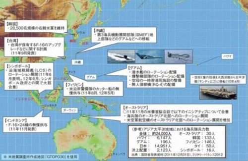美军在亚太地区军力分布图 美军在亚太地区军力分布图