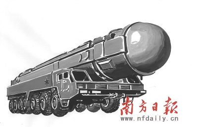 东风41导弹示意图。 东风41导弹示意图。