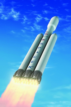 “重型猎鹰”发射示意图。 “重型猎鹰”发射示意图。