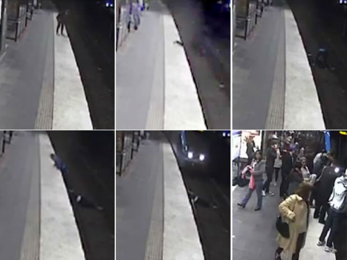 瑞典警方公布的地铁站监视录像画面。 瑞典警方公布的地铁站监视录像画面。