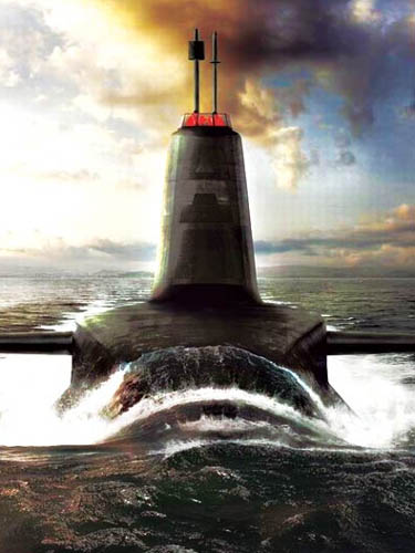 英国“机敏”级攻击型核潜艇示意图。 英国“机敏”级攻击型核潜艇示意图。