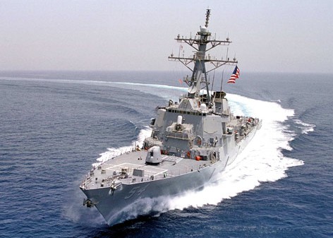 资料图:美军伯克级宇宙盾驱逐舰舰 资料图:美军伯克级宇宙盾驱逐舰舰