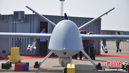 国产翼龙I型无人机首次公开亮相。陈海峰 摄 国产翼龙I型无人机首次公开亮相。陈海峰 摄