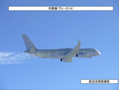 日本航空自卫队拍摄到的俄罗斯图-214R侦察机 日本航空自卫队拍摄到的俄罗斯图-214R侦察机