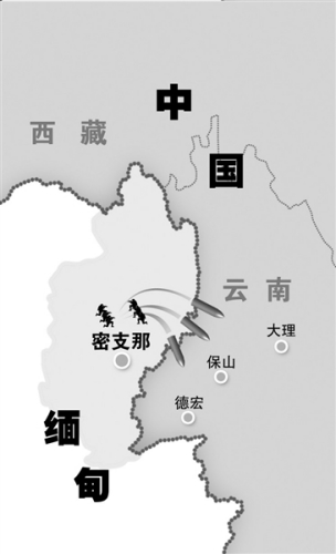 缅北战事示意图 图片来源:京华时报 制图杨佳宁 缅北战事示意图 图片来源:京华时报 制图杨佳宁