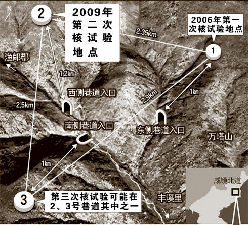 韩媒刊登的朝鲜核基地位置
