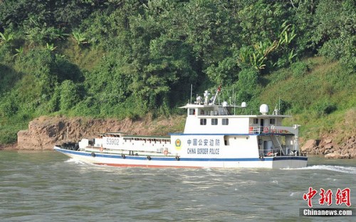 资料图:中国赴湄公河联合执法边防船 资料图:中国赴湄公河联合执法边防船