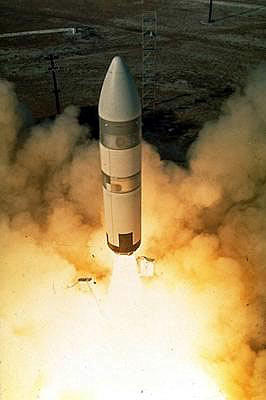 资料图:美国“民兵”洲际弹道导弹 资料图:美国“民兵”洲际弹道导弹