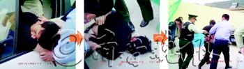 抓捕现场。(视频截图由警方提供) 抓捕现场。(视频截图由警方提供)