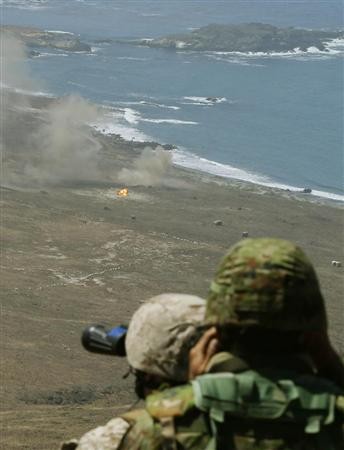 日美实弹射击演练现场 日美实弹射击演练现场