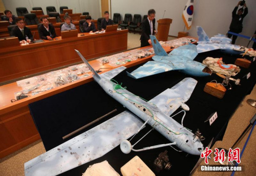 韩国公开坠毁朝鲜无人机 韩国公开坠毁朝鲜无人机