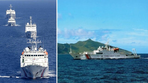 中国4艘海警船巡航钓鱼岛领海 中国4艘海警船巡航钓鱼岛领海