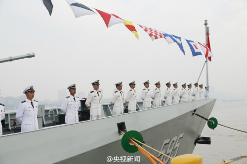 潮州舰入列命名授旗仪式现场 潮州舰入列命名授旗仪式现场