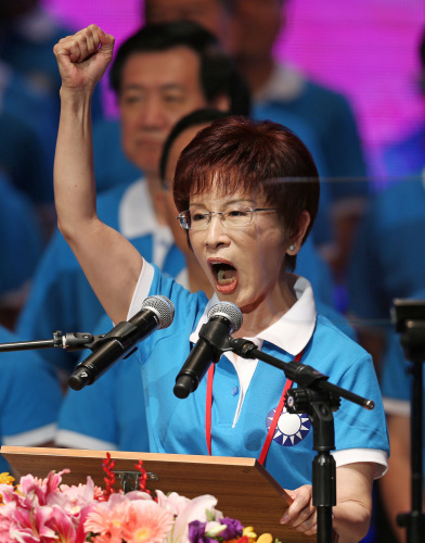 洪秀柱今日获国民党提名参选2016 台湾“中央社”图 洪秀柱今日获国民党提名参选2016 台湾“中央社”图
