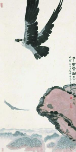 吴作人画作《千里云山》图片来源:新京报 吴作人画作《千里云山》图片来源:新京报