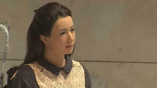 日本美女机器人。 日本美女机器人。