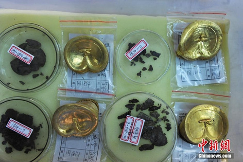 海昏侯墓出土马蹄金 资料图 海昏侯墓出土马蹄金 资料图