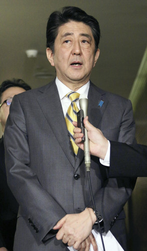 安倍会谈后受访 安倍会谈后受访