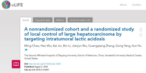 学术杂志eLife上刊登的有关肝癌新疗法的文章。来源:网页截图。 学术杂志eLife上刊登的有关肝癌新疗法的文章。来源:网页截图。