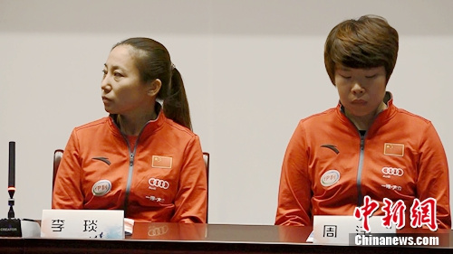 李琰和队员周洋。汤琪 摄 李琰和队员周洋。汤琪 摄