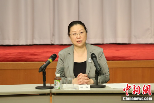 图为郭燕公使在座谈会上致辞 图为郭燕公使在座谈会上致辞