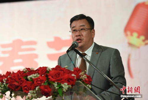 中国驻圣保罗总领事宋扬致辞。 <a target='_blank' href='http://www.chinanews.com/'>中新社</a>记者 莫成雄 摄 中国驻圣保罗总领事宋扬致辞。 <a target='_blank' href='http://www.chinanews.com/'>中新社</a>记者 莫成雄 摄