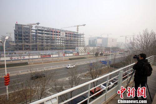 建设中的北京城市副中心行政办公区。韩海丹 摄 建设中的北京城市副中心行政办公区。韩海丹 摄