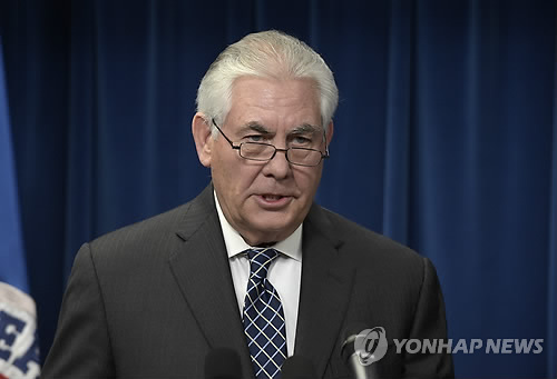 资料图片:美国国务卿蒂勒森图片来源:韩联社 资料图片:美国国务卿蒂勒森图片来源:韩联社