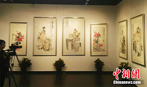 画展现场。<a target='_blank' href='http://www.chinanews.com/' >中新网</a>记者 宋宇晟 摄 画展现场。<a target='_blank' href='http://www.chinanews.com/' >中新网</a>记者 宋宇晟 摄