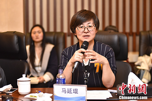 企鹅影视副总裁马延琨在研讨会上。主办方供图 企鹅影视副总裁马延琨在研讨会上。主办方供图
