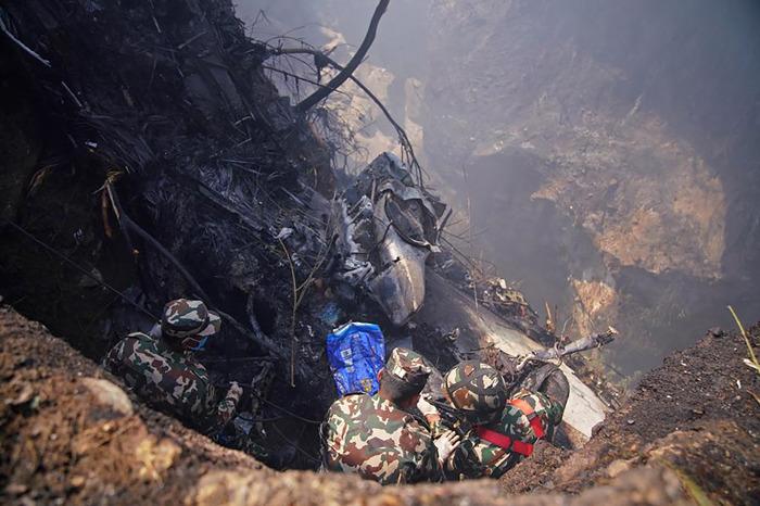 尼泊尔客机坠毁现场