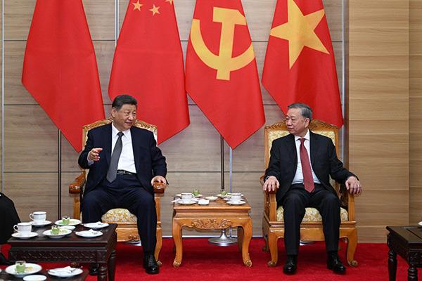 习近平同越共中央总书记苏林话别