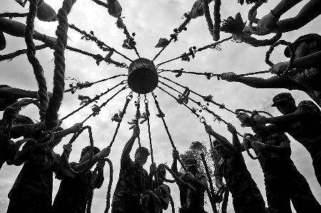 郑州花园口景区响起黄河号子 游客可免费聆听